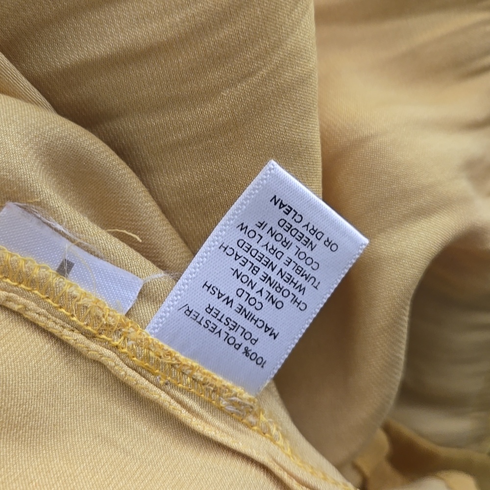 Ann Taylor LOFT Ruffle Peplum Sleeveless Blouse Yellow - Picture 6 of 6